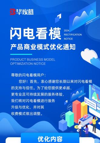 关于闪电看模产品商业模式优化的通知